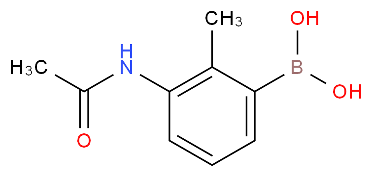 3-(乙酰氨基甲基)苯硼酸_分子结构_CAS_850568-42-2)