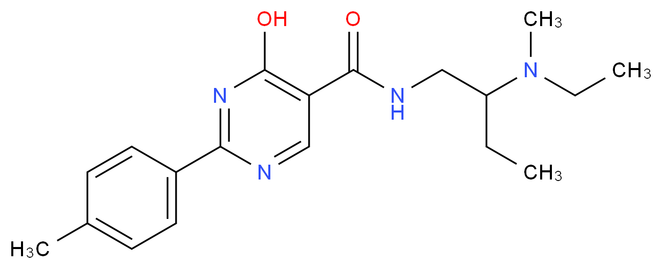 N-{2-[ethyl(methyl)amino]butyl}-4-hydroxy-2-(4-methylphenyl)pyrimidine-5-carboxamide_分子结构_CAS_)