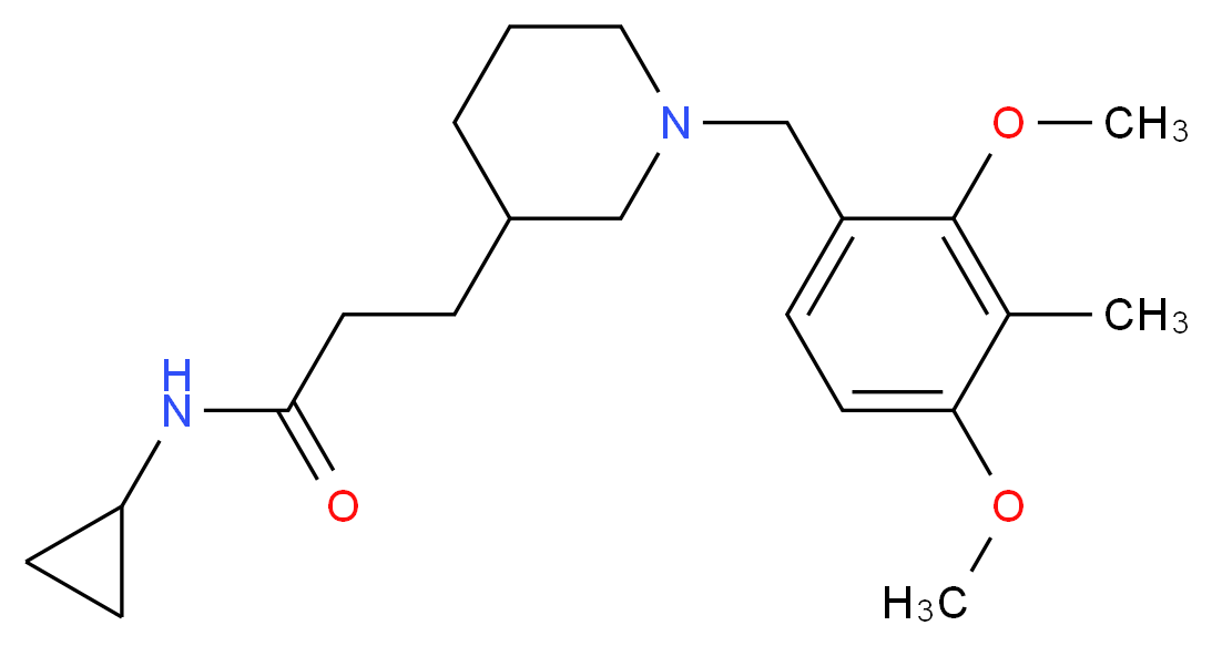 N-cyclopropyl-3-[1-(2,4-dimethoxy-3-methylbenzyl)-3-piperidinyl]propanamide_分子结构_CAS_)