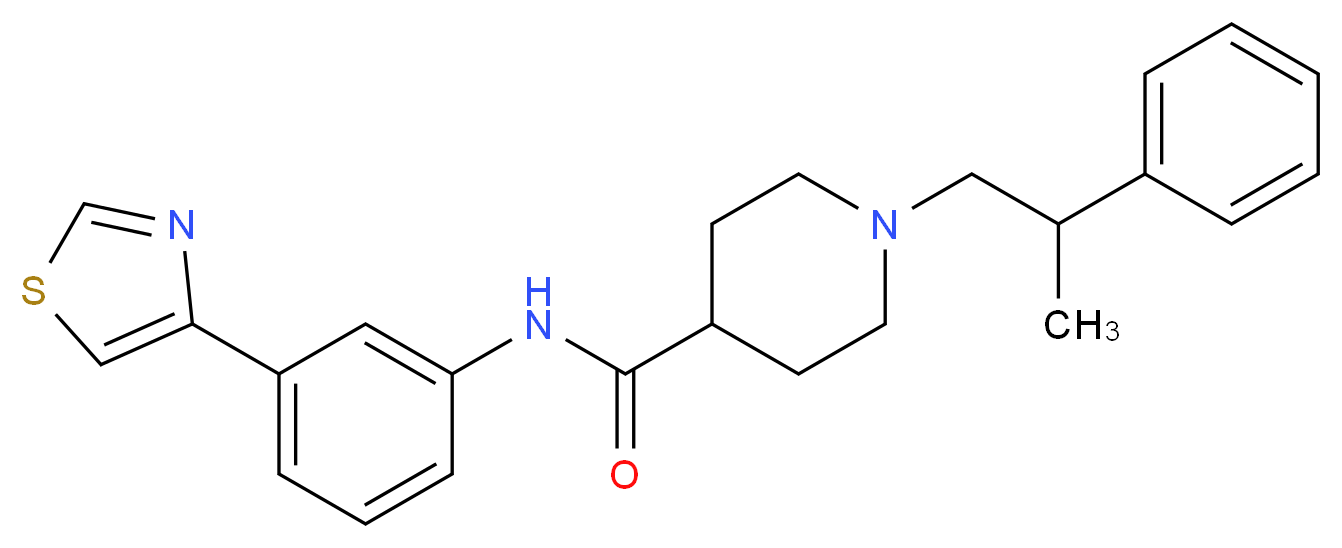 1-(2-phenylpropyl)-N-[3-(1,3-thiazol-4-yl)phenyl]-4-piperidinecarboxamide_分子结构_CAS_)