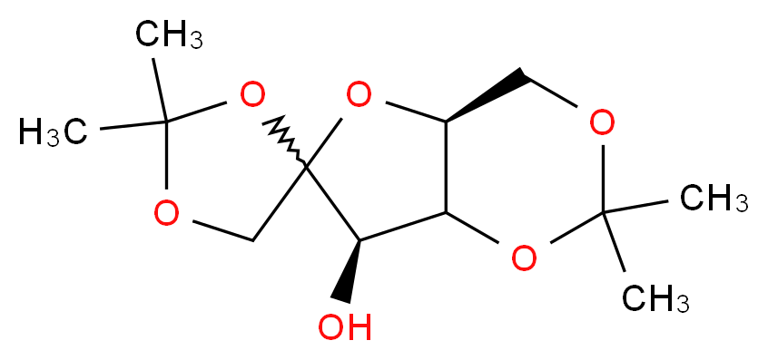 (4'aS,7'R)-2',2',5,5-tetramethyl-tetrahydro-2'H-spiro[1,4-dioxolane-2,6'-furo[3,2-d][1,3]dioxine]-7'-ol_分子结构_CAS_62133-03-3