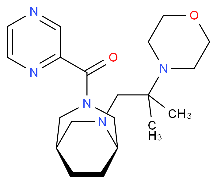 (1R*,5R*)-6-[2-methyl-2-(4-morpholinyl)propyl]-3-(2-pyrazinylcarbonyl)-3,6-diazabicyclo[3.2.2]nonane_分子结构_CAS_)