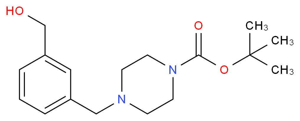 tert-butyl 4-[3-(hydroxymethyl)benzyl]tetrahydro-1(2H)-pyrazinecarboxylate_分子结构_CAS_500013-39-8)