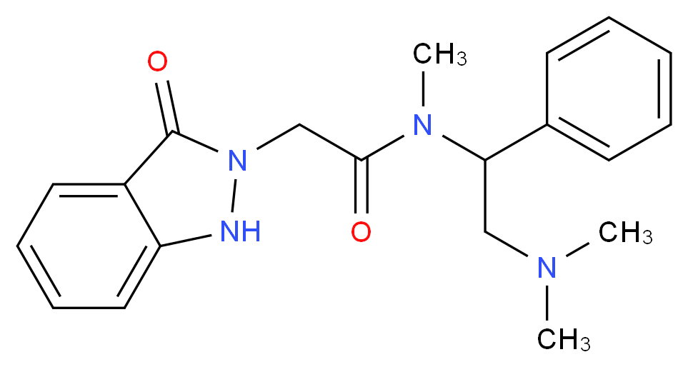 N-[2-(dimethylamino)-1-phenylethyl]-N-methyl-2-(3-oxo-1,3-dihydro-2H-indazol-2-yl)acetamide_分子结构_CAS_)