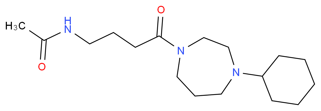 N-[4-(4-cyclohexyl-1,4-diazepan-1-yl)-4-oxobutyl]acetamide_分子结构_CAS_)