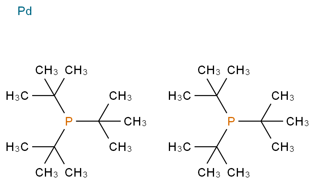 Bis[tris(tert-butyl)phosphine]palladium(0), Pd 20.9%_分子结构_CAS_53199-31-8)