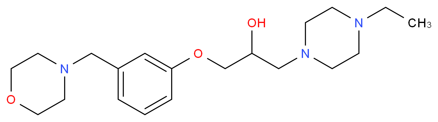 1-(4-ethyl-1-piperazinyl)-3-[3-(4-morpholinylmethyl)phenoxy]-2-propanol_分子结构_CAS_)