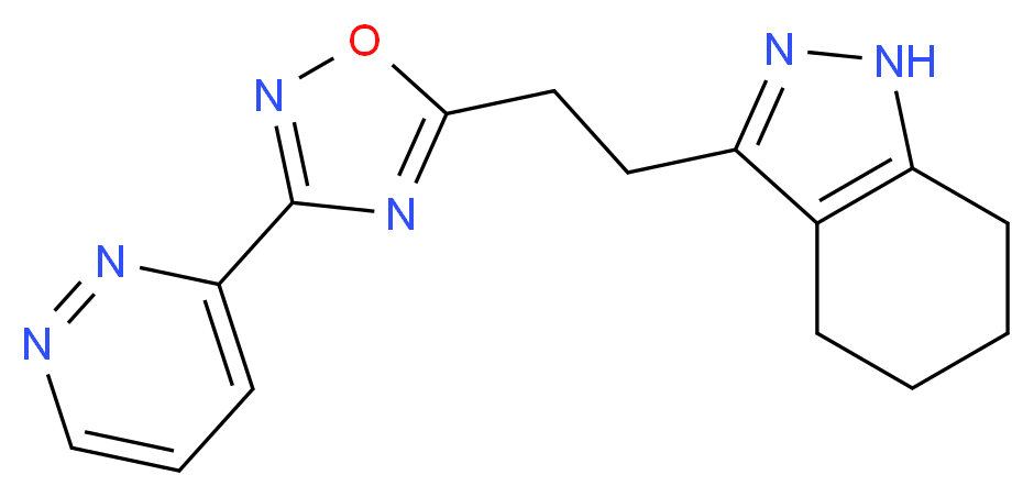 3-{2-[3-(3-pyridazinyl)-1,2,4-oxadiazol-5-yl]ethyl}-4,5,6,7-tetrahydro-1H-indazole_分子结构_CAS_)
