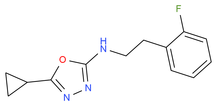5-cyclopropyl-N-[2-(2-fluorophenyl)ethyl]-1,3,4-oxadiazol-2-amine_分子结构_CAS_)