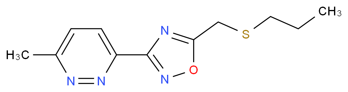 3-methyl-6-{5-[(propylthio)methyl]-1,2,4-oxadiazol-3-yl}pyridazine_分子结构_CAS_)
