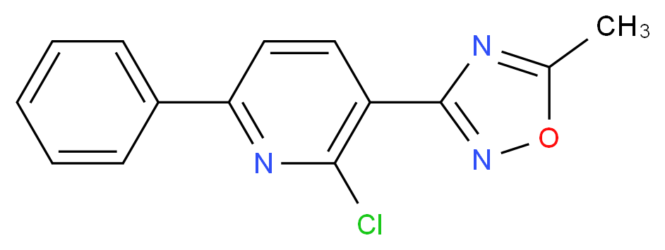 2-Chloro-3-(5-methyl-1,2,4-oxadiazol-3-yl)-6-phenylpyridine_分子结构_CAS_)