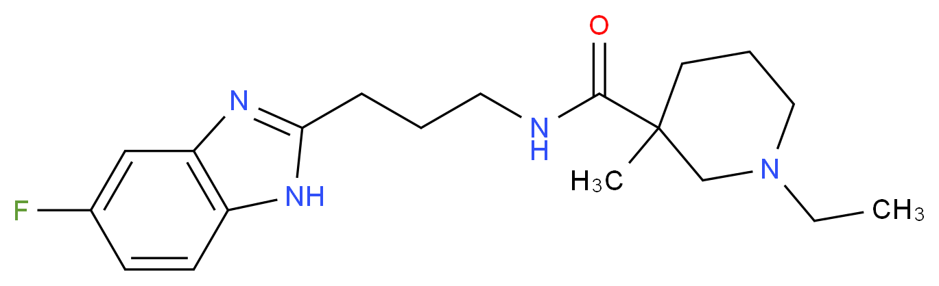 1-ethyl-N-[3-(5-fluoro-1H-benzimidazol-2-yl)propyl]-3-methyl-3-piperidinecarboxamide_分子结构_CAS_)