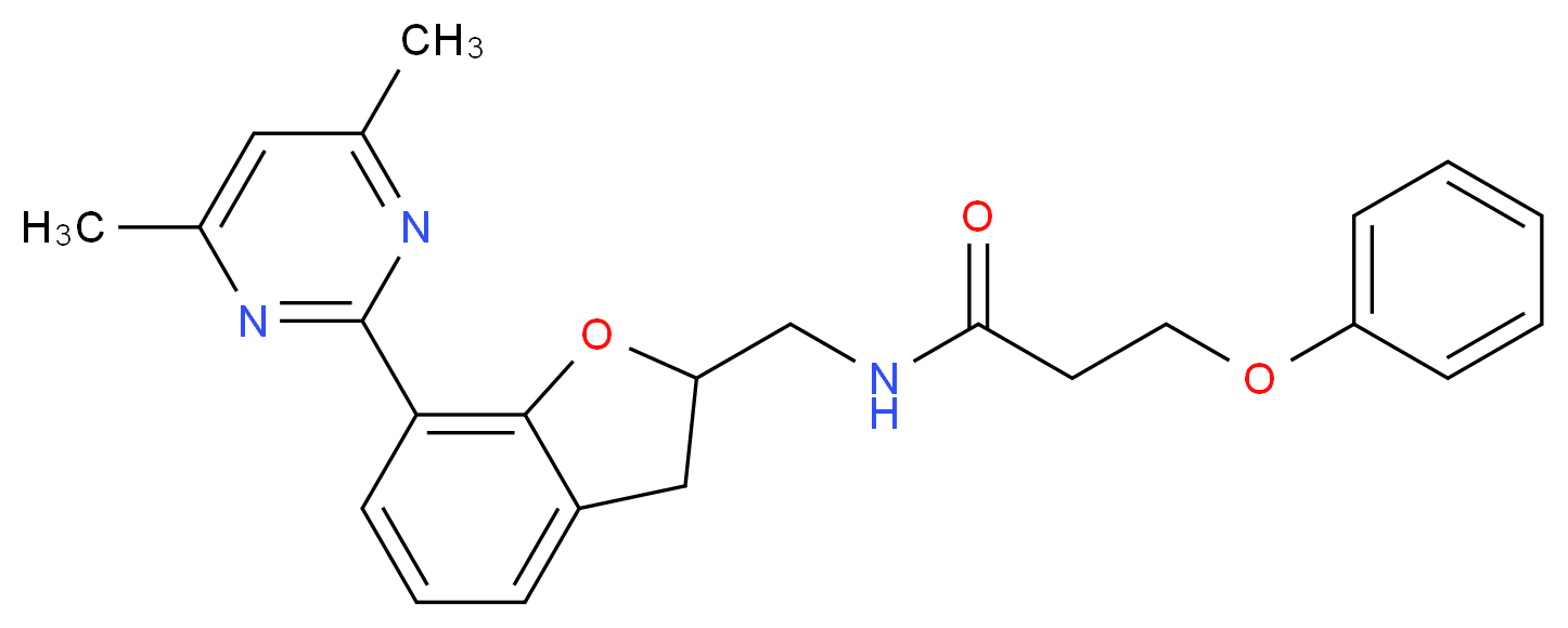 N-{[7-(4,6-dimethyl-2-pyrimidinyl)-2,3-dihydro-1-benzofuran-2-yl]methyl}-3-phenoxypropanamide_分子结构_CAS_)