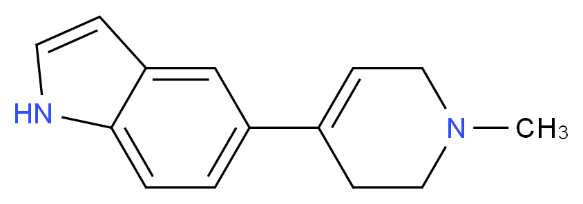 5-(1-METHYL-1,2,3,6-TETRAHYDRO-PYRIDIN-4-YL)-1H-INDOLE_分子结构_CAS_885273-31-4)