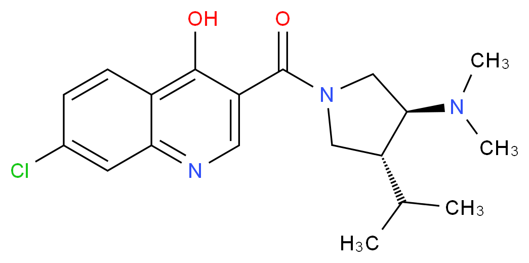 7-chloro-3-{[(3S*,4R*)-3-(dimethylamino)-4-isopropyl-1-pyrrolidinyl]carbonyl}-4-quinolinol_分子结构_CAS_)