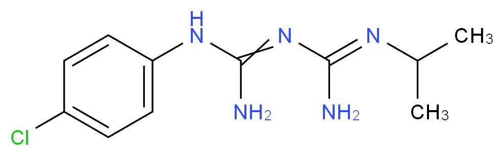 (E)-1-({amino[(4-chlorophenyl)amino]methylidene}amino)-N'-(propan-2-yl)methenimidamide_分子结构_CAS_500-92-5