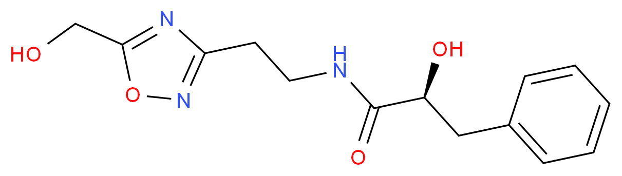 (2S)-2-hydroxy-N-{2-[5-(hydroxymethyl)-1,2,4-oxadiazol-3-yl]ethyl}-3-phenylpropanamide_分子结构_CAS_)