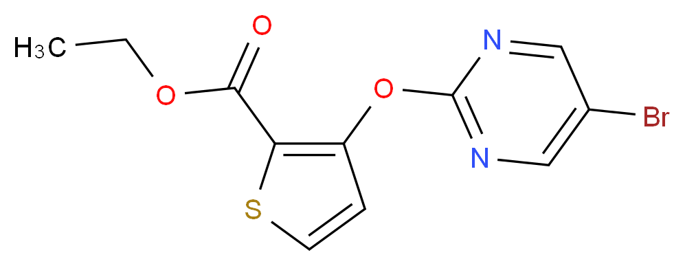 Ethyl 3-[(5-bromo-2-pyrimidinyl)oxy]-2-thiophenecarboxylate_分子结构_CAS_)