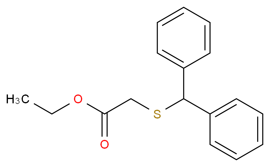 ethyl 2-[(diphenylmethyl)sulfanyl]acetate_分子结构_CAS_63547-23-9