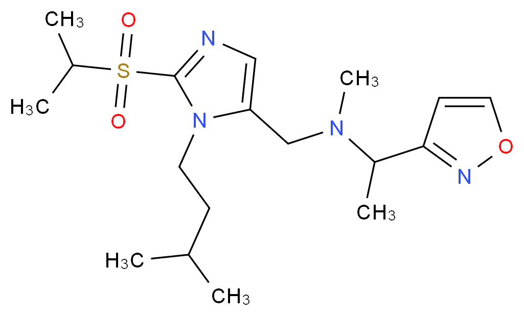 N-{[2-(isopropylsulfonyl)-1-(3-methylbutyl)-1H-imidazol-5-yl]methyl}-1-(3-isoxazolyl)-N-methylethanamine_分子结构_CAS_)