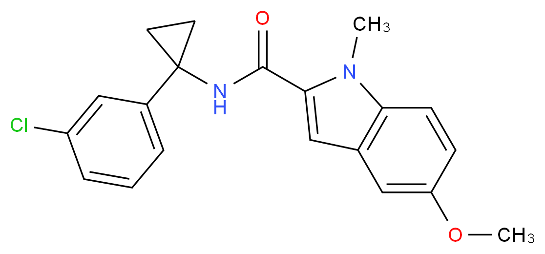N-[1-(3-chlorophenyl)cyclopropyl]-5-methoxy-1-methyl-1H-indole-2-carboxamide_分子结构_CAS_)