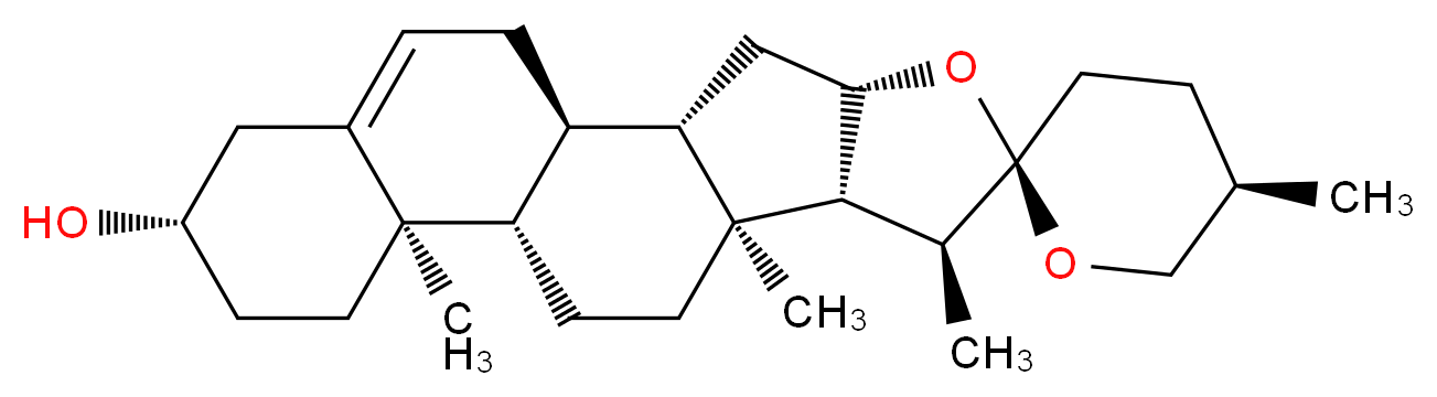 (1'S,2R,2'S,4'S,5R,7'S,8'R,9'S,12'S,13'R,16'S)-5,7',9',13'-tetramethyl-5'-oxaspiro[oxane-2,6'-pentacyclo[10.8.0.0<sup>2</sup>,<sup>9</sup>.0<sup>4</sup>,<sup>8</sup>.0<sup>1</sup><sup>3</sup>,<sup>1</sup><sup>8</sup>]icosan]-18'-en-16'-ol_分子结构_CAS_512-04-9