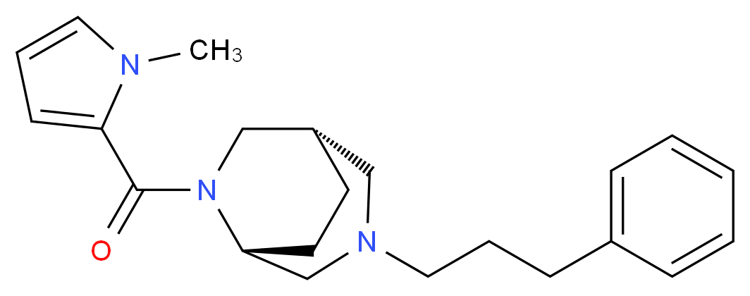 (1S*,5R*)-6-[(1-methyl-1H-pyrrol-2-yl)carbonyl]-3-(3-phenylpropyl)-3,6-diazabicyclo[3.2.2]nonane_分子结构_CAS_)