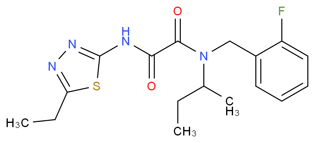 N-(sec-butyl)-N'-(5-ethyl-1,3,4-thiadiazol-2-yl)-N-(2-fluorobenzyl)ethanediamide_分子结构_CAS_)