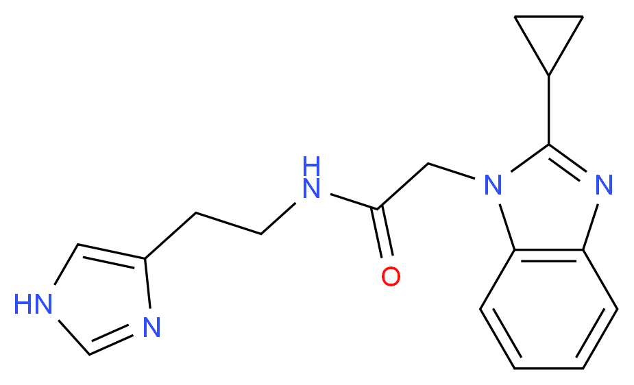 2-(2-cyclopropyl-1H-benzimidazol-1-yl)-N-[2-(1H-imidazol-4-yl)ethyl]acetamide_分子结构_CAS_)