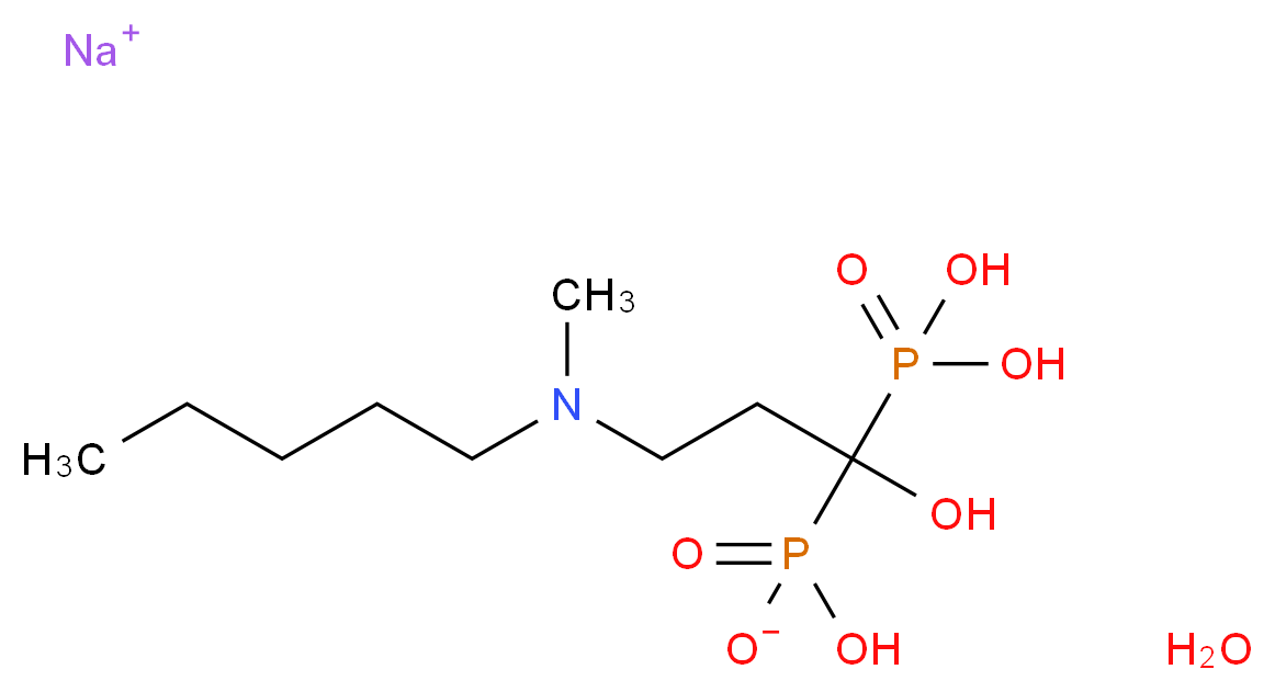 sodium hydrate hydrogen {1-hydroxy-3-[methyl(pentyl)amino]-1-phosphonopropyl}phosphonate_分子结构_CAS_)