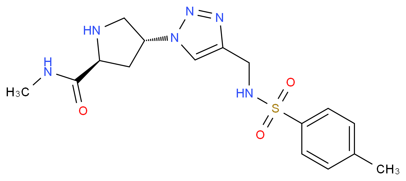 (4R)-N-methyl-4-[4-({[(4-methylphenyl)sulfonyl]amino}methyl)-1H-1,2,3-triazol-1-yl]-L-prolinamide_分子结构_CAS_)