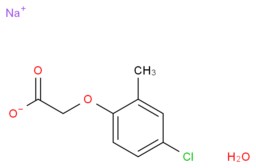 MCPA 钠 一水合物_分子结构_CAS_3653-48-3(anhydrous))