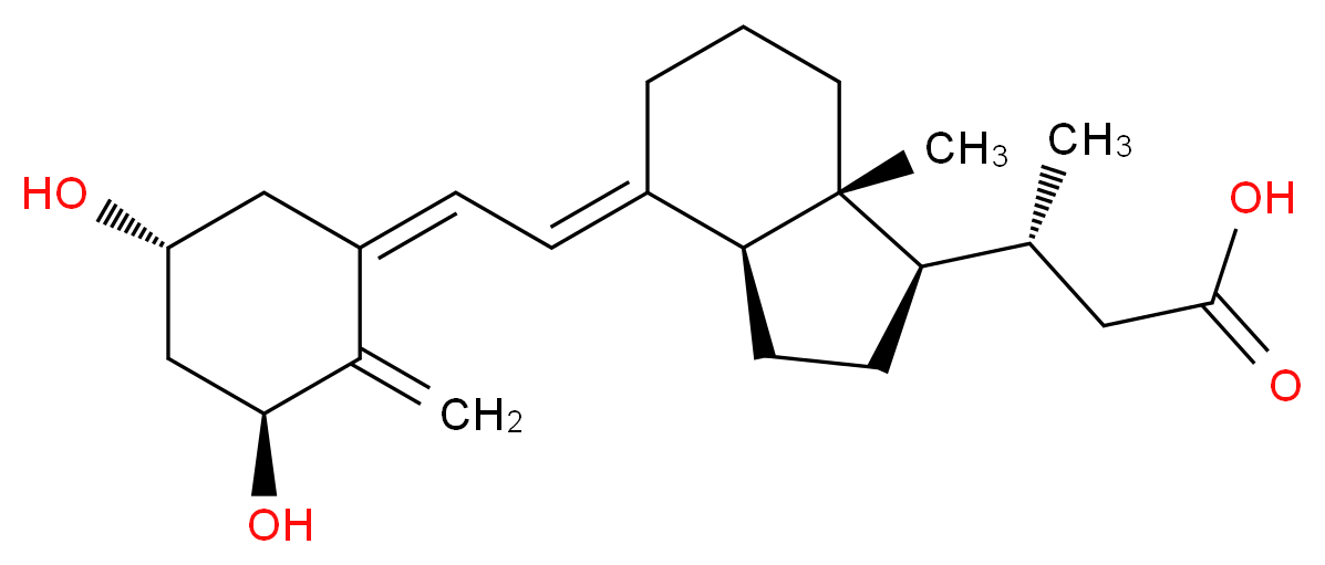 (3R)-3-[(1R,3aS,4E,7aR)-4-{2-[(1Z,3S,5R)-3,5-dihydroxy-2-methylidenecyclohexylidene]ethylidene}-7a-methyl-octahydro-1H-inden-1-yl]butanoic acid_分子结构_CAS_71204-89-2