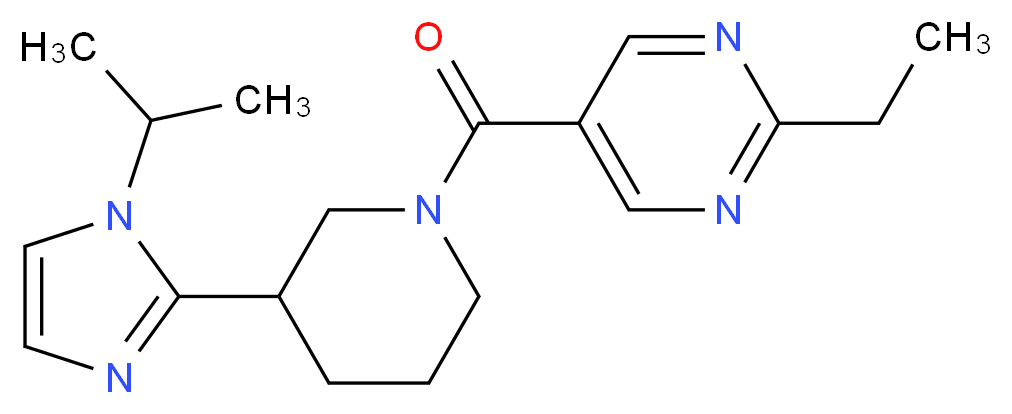 2-ethyl-5-{[3-(1-isopropyl-1H-imidazol-2-yl)-1-piperidinyl]carbonyl}pyrimidine_分子结构_CAS_)