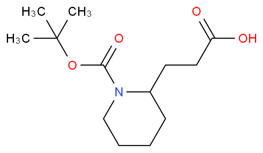 3-{1-[(tert-butoxy)carbonyl]piperidin-2-yl}propanoic acid_分子结构_CAS_669713-96-6