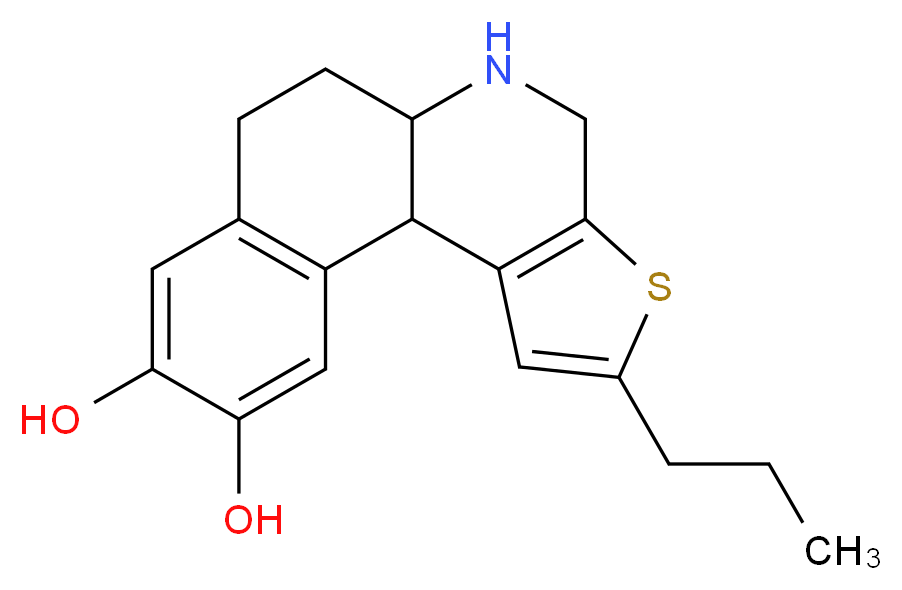 15-propyl-14-thia-11-azatetracyclo[8.7.0.0<sup>2</sup>,<sup>7</sup>.0<sup>1</sup><sup>3</sup>,<sup>1</sup><sup>7</sup>]heptadeca-2(7),3,5,13(17),15-pentaene-4,5-diol_分子结构_CAS_166591-11-3