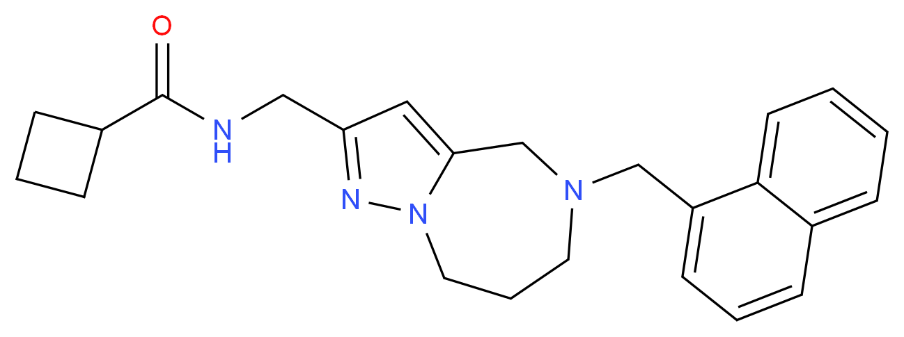 N-{[5-(1-naphthylmethyl)-5,6,7,8-tetrahydro-4H-pyrazolo[1,5-a][1,4]diazepin-2-yl]methyl}cyclobutanecarboxamide_分子结构_CAS_)