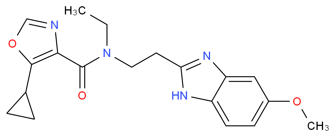 5-cyclopropyl-N-ethyl-N-[2-(5-methoxy-1H-benzimidazol-2-yl)ethyl]-1,3-oxazole-4-carboxamide_分子结构_CAS_)