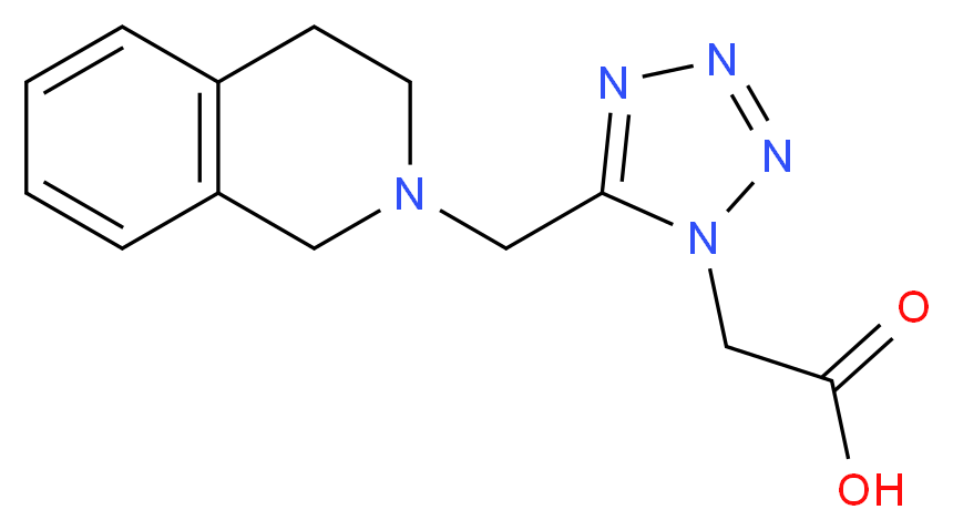 [5-(3,4-Dihydroisoquinolin-2(1H)-ylmethyl)-1H-tetrazol-1-yl]acetic acid_分子结构_CAS_)