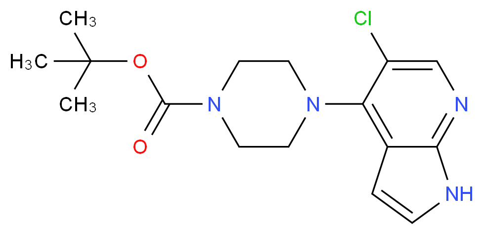 tert-Butyl 4-(5-chloro-1H-pyrrolo[2,3-b]pyridin-4-yl)piperazine-1-carboxylate_分子结构_CAS_1020056-91-0)