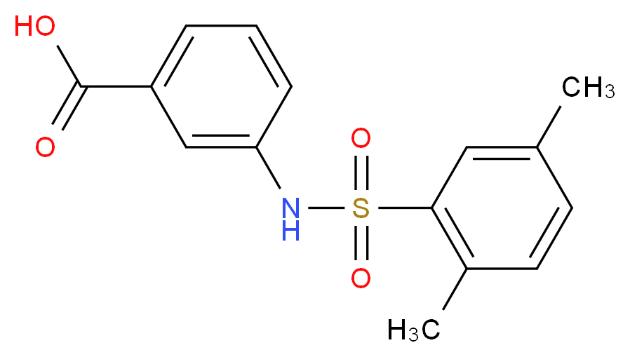 3-(2,5-二甲基苯基磺酰胺)苯甲酸_分子结构_CAS_727704-68-9)