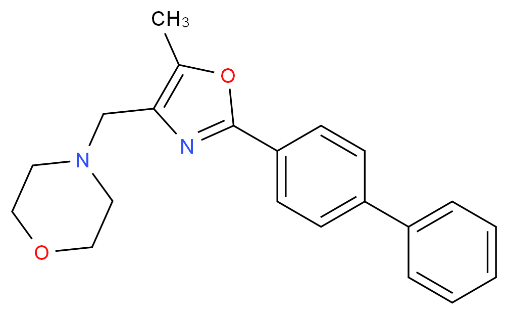 4-{[2-(4-biphenylyl)-5-methyl-1,3-oxazol-4-yl]methyl}morpholine_分子结构_CAS_)