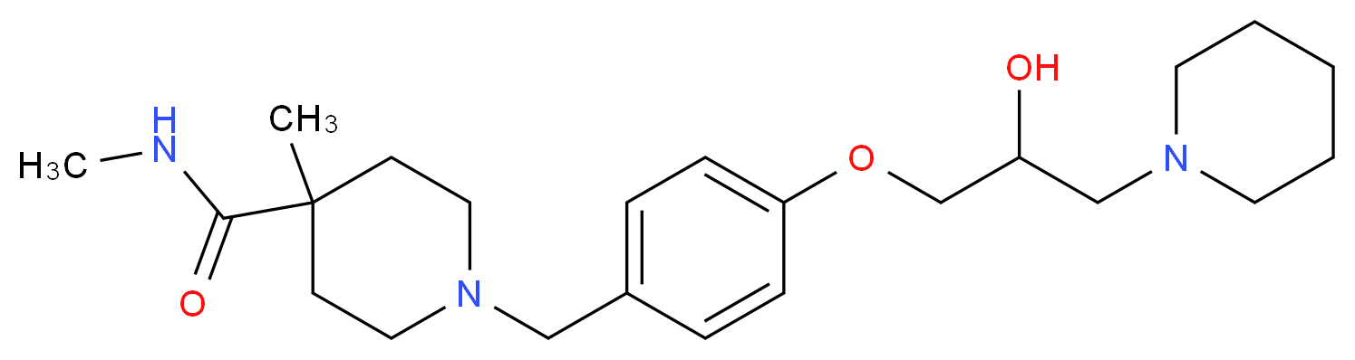 1-[4-(2-hydroxy-3-piperidin-1-ylpropoxy)benzyl]-N,4-dimethylpiperidine-4-carboxamide_分子结构_CAS_)
