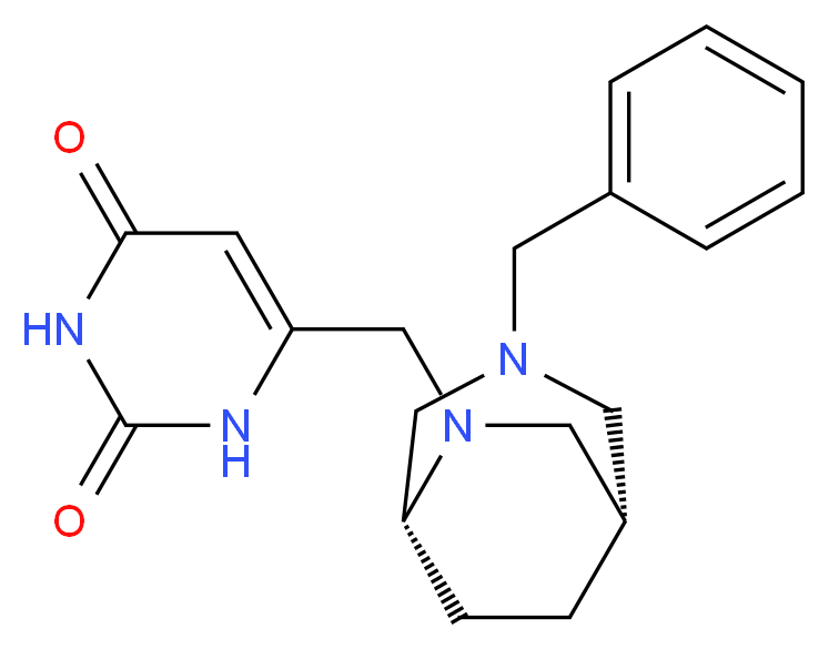 6-{[(1S*,5R*)-3-benzyl-3,6-diazabicyclo[3.2.2]non-6-yl]methyl}-2,4(1H,3H)-pyrimidinedione_分子结构_CAS_)