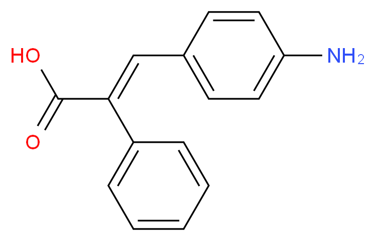 (2E)-3-(4-aminophenyl)-2-phenylprop-2-enoic acid_分子结构_CAS_52873-63-9