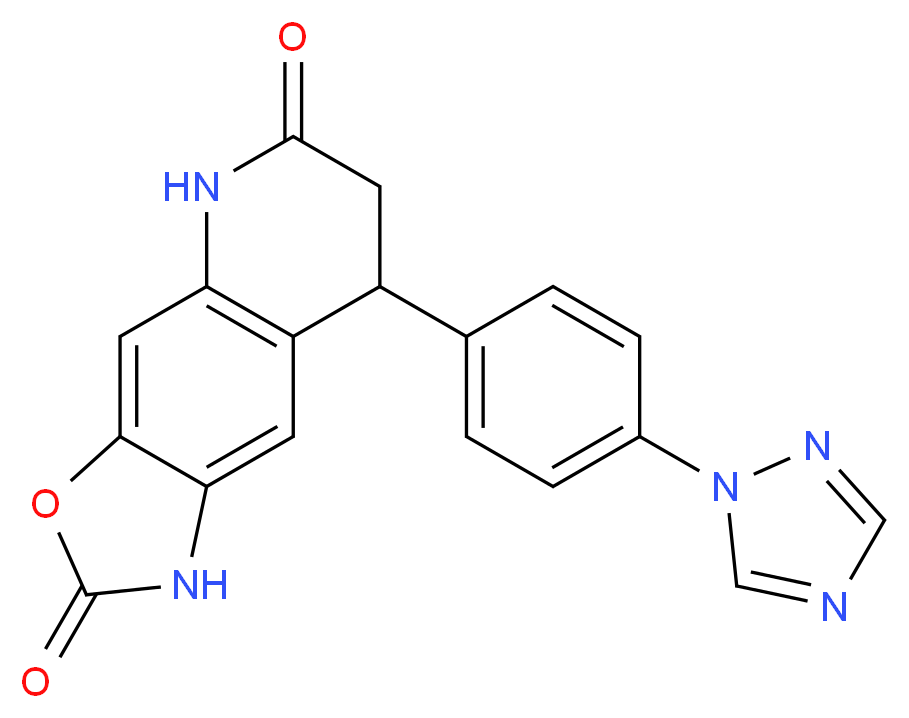 8-[4-(1H-1,2,4-triazol-1-yl)phenyl]-1,5,7,8-tetrahydro[1,3]oxazolo[4,5-g]quinoline-2,6-dione_分子结构_CAS_)