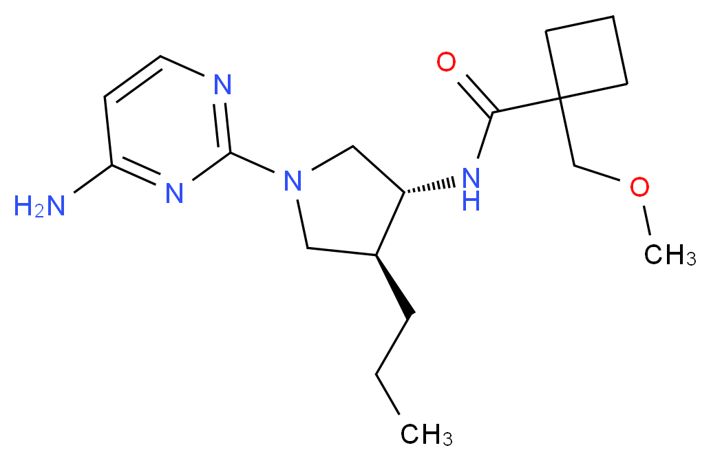 N-[(3R*,4S*)-1-(4-amino-2-pyrimidinyl)-4-propyl-3-pyrrolidinyl]-1-(methoxymethyl)cyclobutanecarboxamide_分子结构_CAS_)