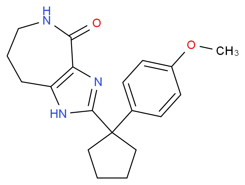 2-[1-(4-methoxyphenyl)cyclopentyl]-5,6,7,8-tetrahydroimidazo[4,5-c]azepin-4(1H)-one_分子结构_CAS_)