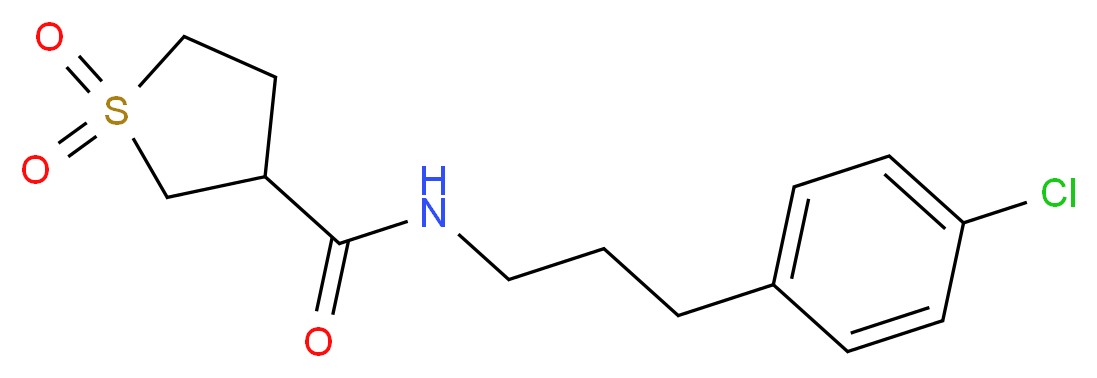 N-[3-(4-chlorophenyl)propyl]tetrahydrothiophene-3-carboxamide 1,1-dioxide_分子结构_CAS_)