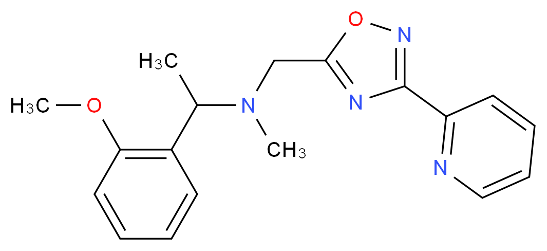 1-(2-methoxyphenyl)-N-methyl-N-{[3-(2-pyridinyl)-1,2,4-oxadiazol-5-yl]methyl}ethanamine_分子结构_CAS_)